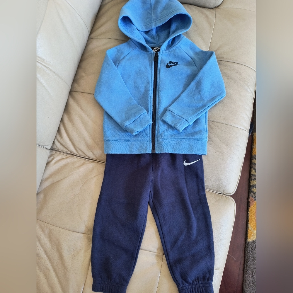 Nike Kids Light Blue Hoodie and Dark Blue Joggers Set